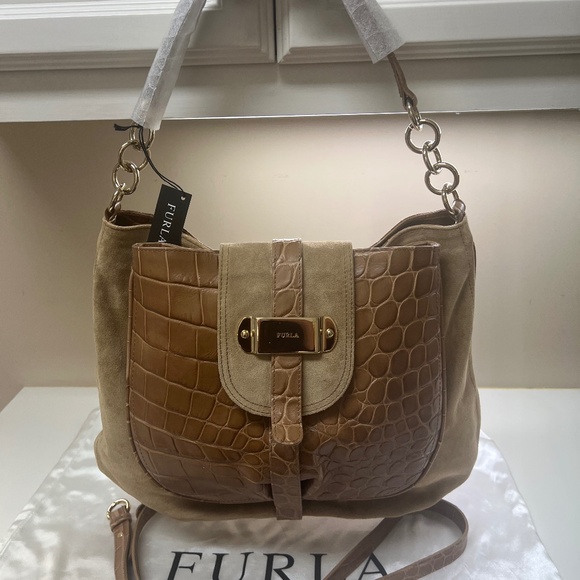 Furla Accessories - Furla Suede and Leather Handbag